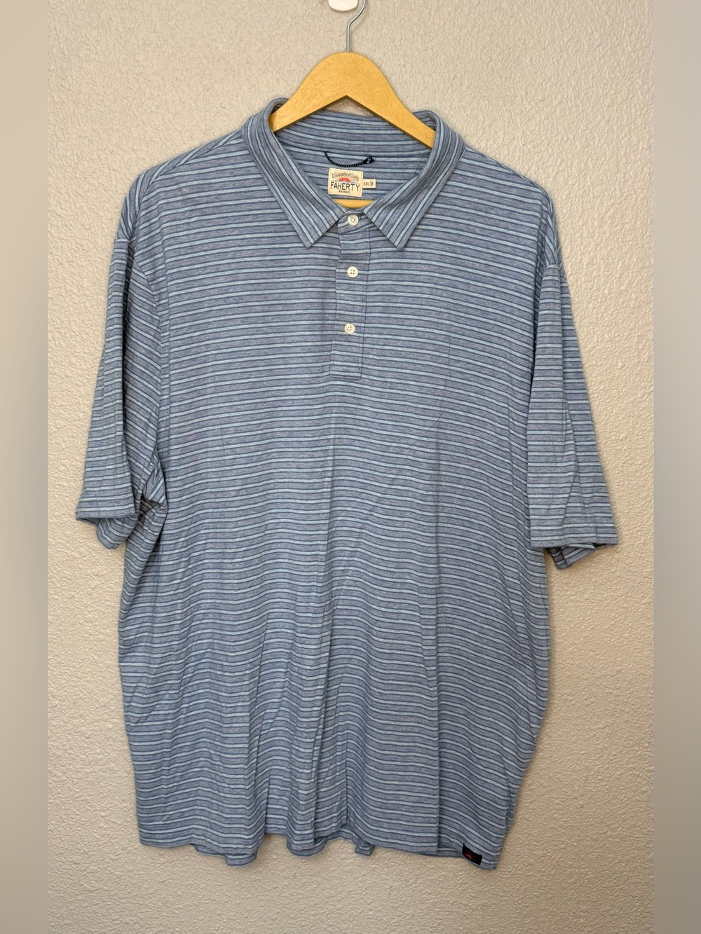 Faherty | Striped Short-Sleeve Movement Polo | Size XXL